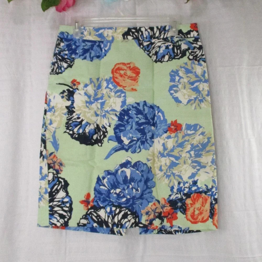 J. CREW The Pencil Skirt Floral Basketweave Size 2 - Picture 5 of 8